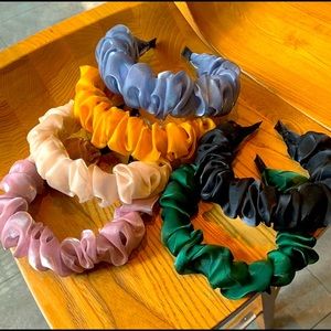 Satin headband ***COLORS GREEN, BLACK, AND NUDE***